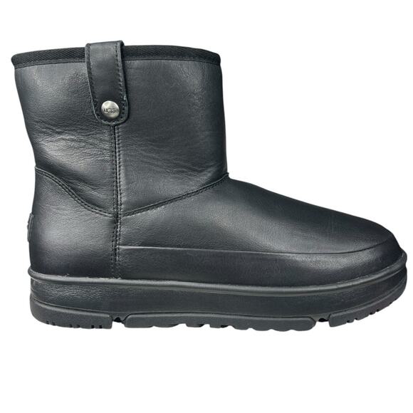 UGG Women’s Classic Weather Black Leather Winter Boot SIze US 9.5 - Picture 1 of 10